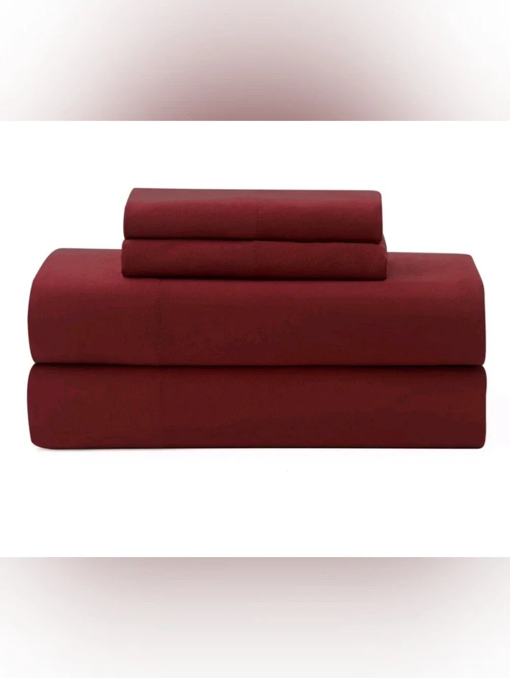 Deep Red Quilted Comforter Set with Matching Solid Sheet Set